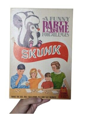 Vintage 1968 Skunk Party Game No. 250 by Schaper Complete Dice Game Mid Century